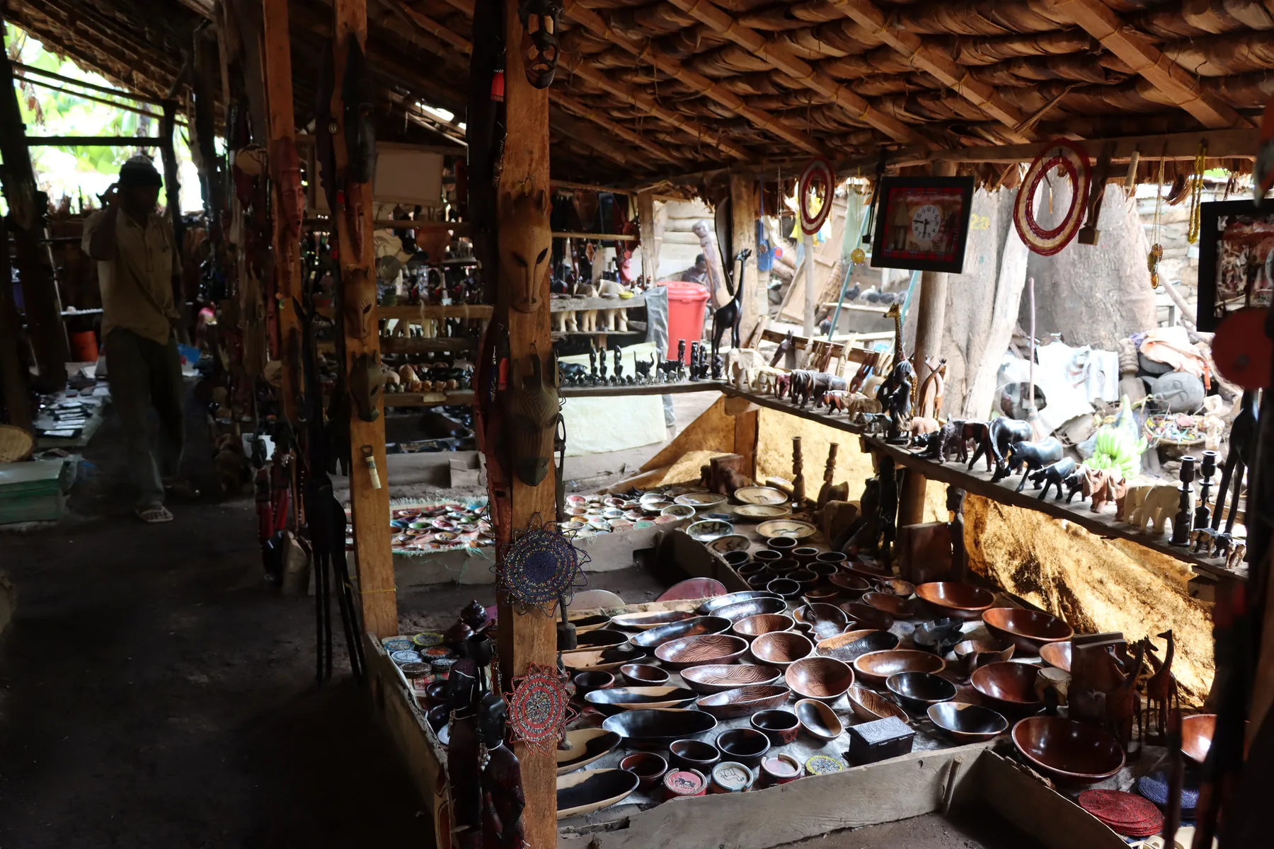 Colorful local craft market in Arusha